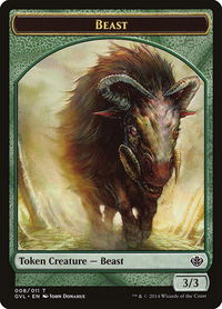 Beast Token (008) - Duel Decks: Anthology (DD3) #8 - Token Magic: The Gathering Trading Card