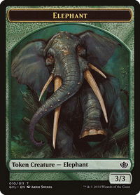 Elephant Token - Duel Decks: Anthology (DD3) #10 - Token Magic: The Gathering Trading Card
