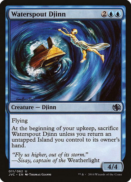 Waterspout Djinn trading card from Duel Decks: Anthology Waterspout Djinn - Duel Decks: Anthology Magic: The Gathering trading card