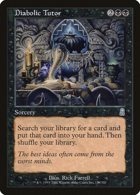 Diabolic Tutor - Odyssey Magic: The Gathering trading card