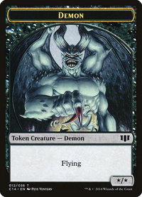 Demon (012) // Zombie (016) Double-Sided Token - Commander 2014 (C14) #12 - Token Magic: The Gathering Trading Card