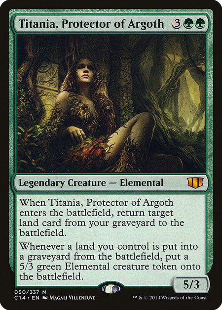 Titania, Protector of Argoth trading card from Commander 2014 Titania, Protector of Argoth - Commander 2014 Magic: The Gathering trading card