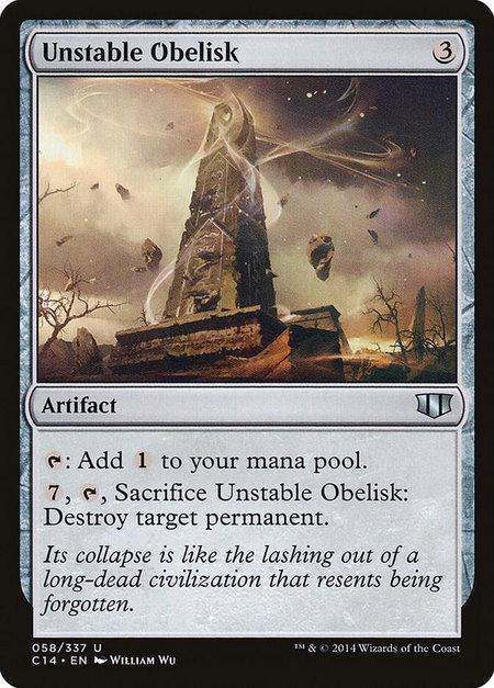 Unstable Obelisk - Commander 2014 Magic: The Gathering trading card