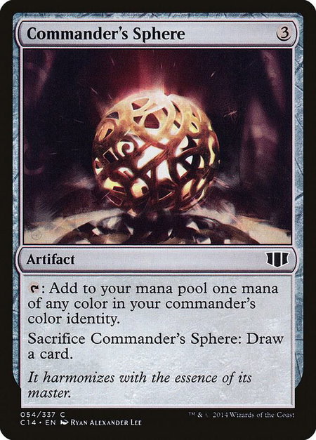 Commander's Sphere trading card from Commander 2014 Commander's Sphere - Commander 2014 Magic: The Gathering trading card