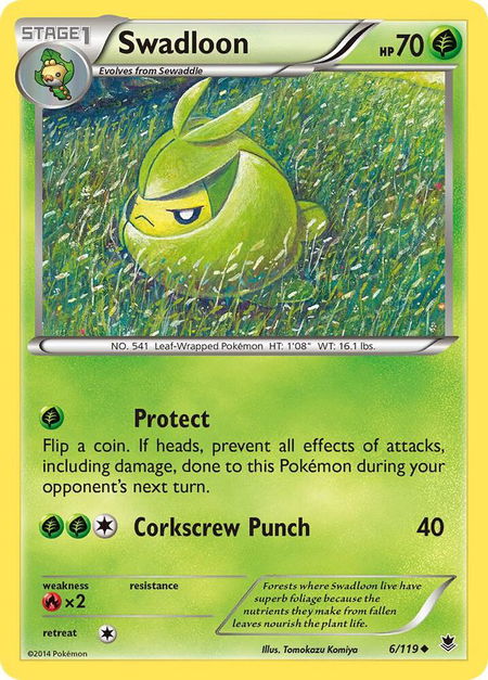 Swadloon - XY - Phantom Forces Pokémon trading card