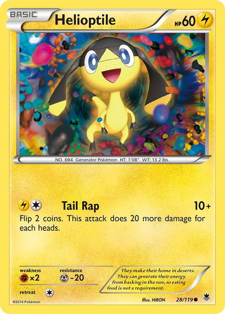 Helioptile (28) - XY - Phantom Forces Pokémon trading card
