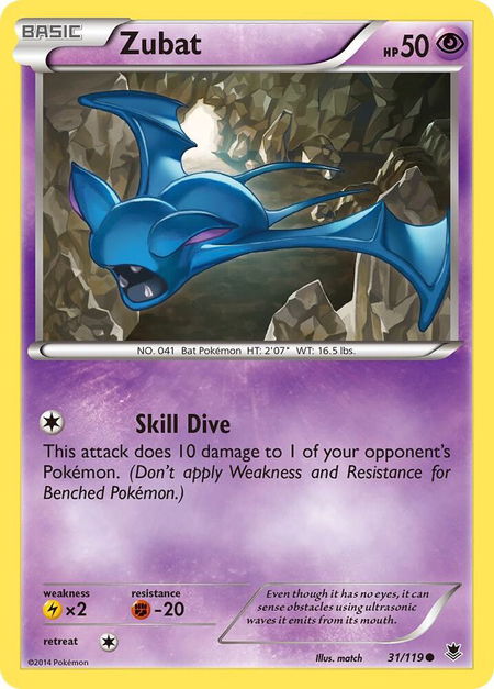 Zubat - XY - Phantom Forces Pokémon trading card