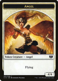 Angel // Cat Double-Sided Token - Commander 2014 (C14) #1 - Token Magic: The Gathering Trading Card
