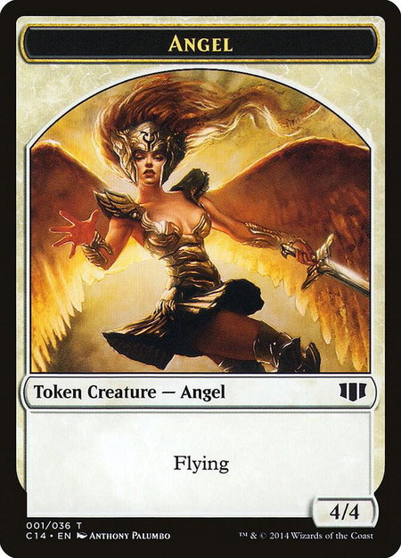 Angel // Cat Double-Sided Token - Commander 2014 Magic: The Gathering trading card