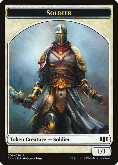 Soldier // Spirit Double-Sided Token - Commander 2014 Magic: The Gathering trading card