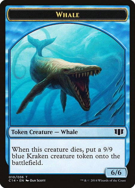 Whale // Zombie (011) Double-Sided Token - Commander 2014 Magic: The Gathering trading card