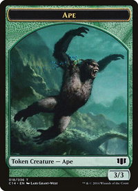 Ape // Zombie (011) Double-Sided Token - Commander 2014 (C14) #18 - Token Magic: The Gathering Trading Card