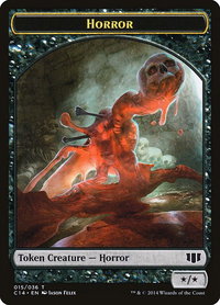 Horror // Zombie (016) Double-Sided Token - Commander 2014 (C14) #15 - Token Magic: The Gathering Trading Card