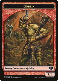 Goblin // Goat Double-Sided Token - Commander 2014 (C14) #17 - Token Magic: The Gathering Trading Card