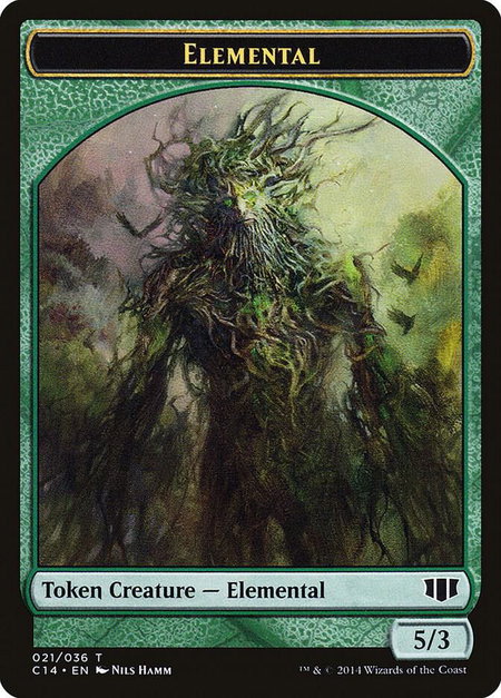 Elemental // Beast (019) Double-Sided Token - Commander 2014 Magic: The Gathering trading card