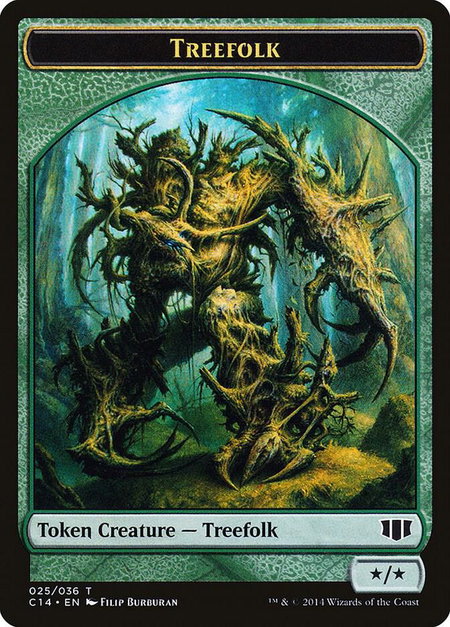 Treefolk // Wolf Double-Sided Token - Commander 2014 Magic: The Gathering trading card