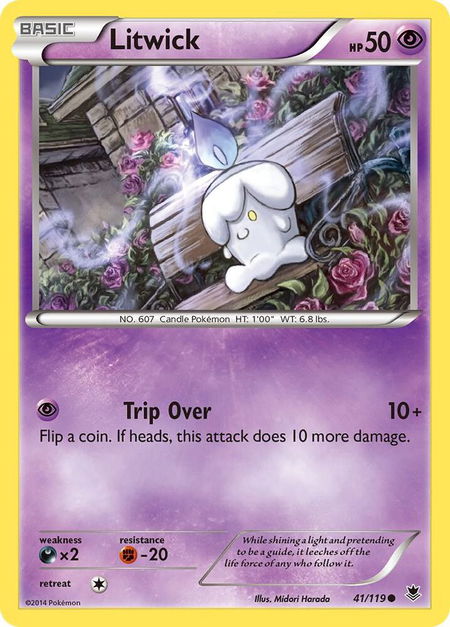 Litwick - XY - Phantom Forces Pokémon trading card