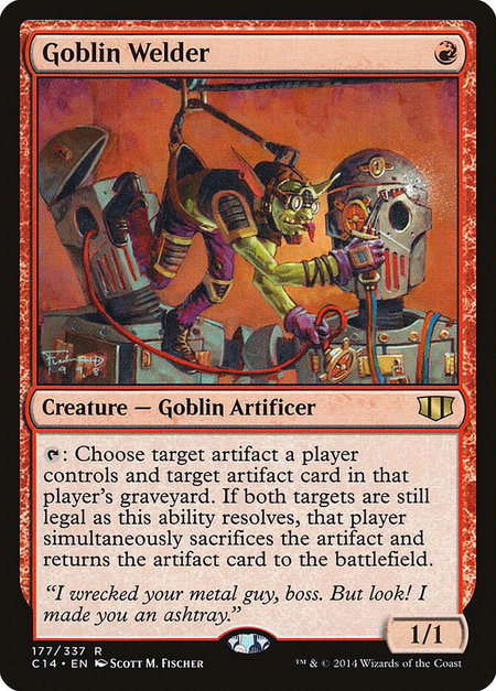 Goblin Welder trading card from Commander 2014 Goblin Welder - Commander 2014 Magic: The Gathering trading card