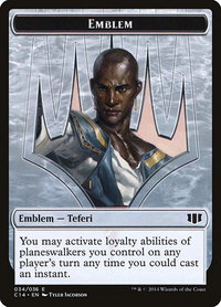 Emblem - Teferi, Temporal Archmage // Zombie (011) Double-Sided Token - Commander 2014 (C14) #34 - Token Magic: The Gathering Trading Card