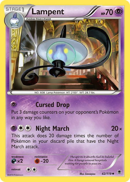 Lampent - XY - Phantom Forces Pokémon trading card