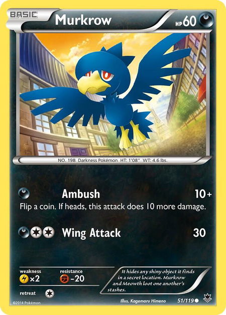 Murkrow - XY - Phantom Forces Pokémon trading card