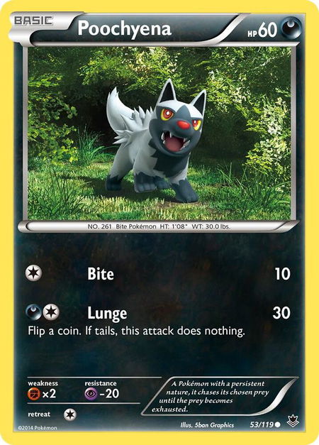 Poochyena - XY - Phantom Forces Pokémon trading card