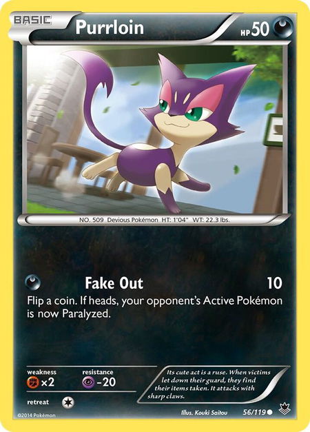Purrloin - XY - Phantom Forces Pokémon trading card