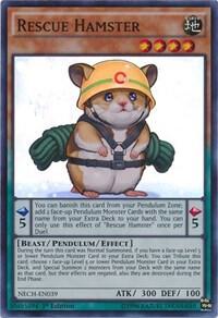 Rescue Hamster trading card from The New Challengers Rescue Hamster - The New Challengers YuGiOh trading card