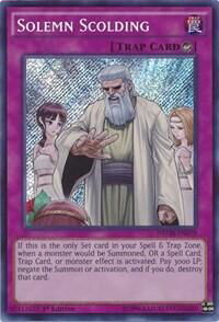 Solemn Scolding - The New Challengers (NECH) #NECH-EN079 - Secret Rare YuGiOh Trading Card