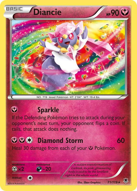 Diancie - XY - Phantom Forces Pokémon trading card