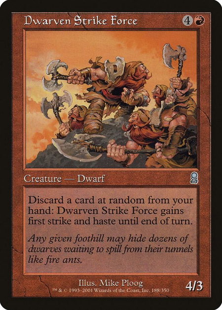 Dwarven Strike Force - Odyssey Magic: The Gathering trading card