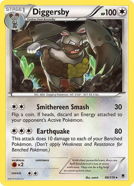 Diggersby - XY - Phantom Forces Pokémon trading card