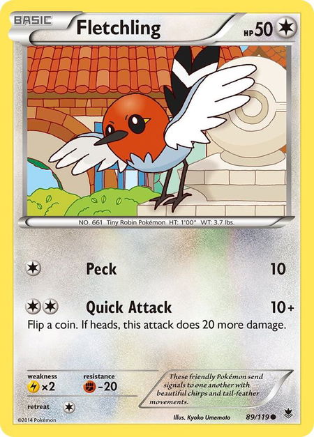 Fletchling - XY - Phantom Forces Pokémon trading card