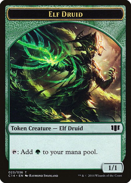 Elf Druid // Beast (020) Double-Sided Token - Commander 2014 Magic: The Gathering trading card