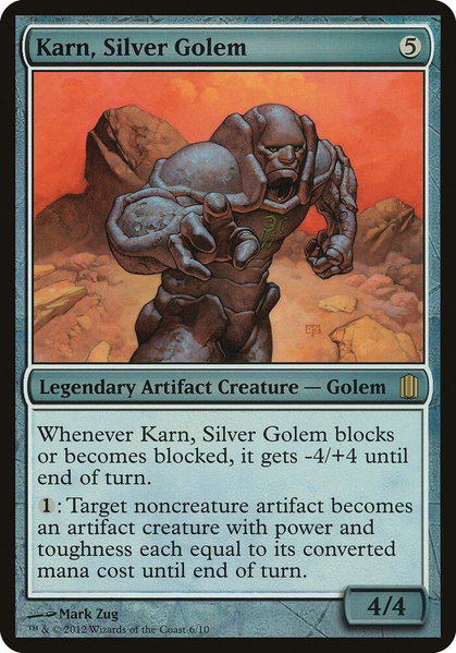 Karn, Silver Golem (Commander's Arsenal) - Oversize Cards Magic: The Gathering trading card