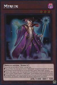 Merlin - Noble Knights of the Round Table Box Set (NKRT) #NKRT-EN001 - Platinum Rare YuGiOh Trading Card