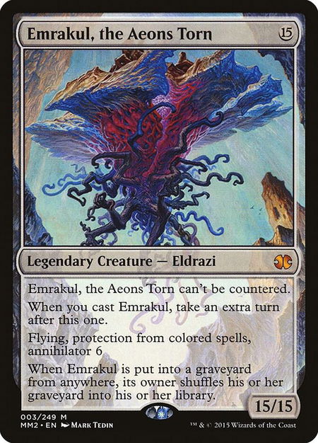 Emrakul, the Aeons Torn trading card from Modern Masters 2015 Emrakul, the Aeons Torn - Modern Masters 2015 Magic: The Gathering trading card