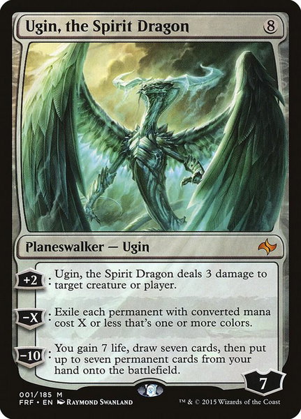 Ugin, the Spirit Dragon trading card from Fate Reforged Ugin, the Spirit Dragon - Fate Reforged Magic: The Gathering trading card
