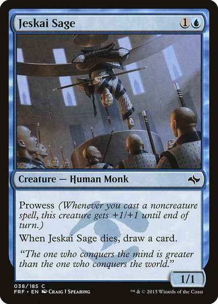 Jeskai Sage trading card from Fate Reforged Jeskai Sage - Fate Reforged Magic: The Gathering trading card