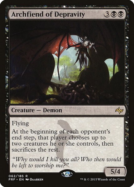 Archfiend of Depravity trading card from Fate Reforged Archfiend of Depravity - Fate Reforged Magic: The Gathering trading card