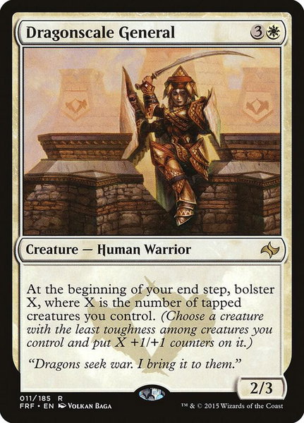 Dragonscale General trading card from Fate Reforged Dragonscale General - Fate Reforged Magic: The Gathering trading card
