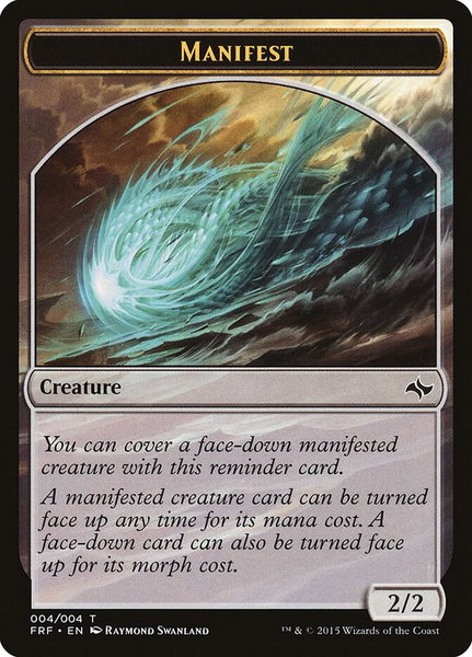 Manifest Token trading card from Fate Reforged Manifest Token - Fate Reforged Magic: The Gathering trading card