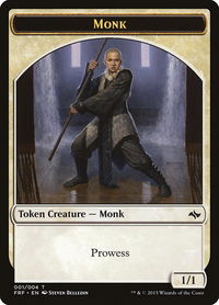 Monk Token - Fate Reforged (FRF) #1 - Token Magic: The Gathering Trading Card