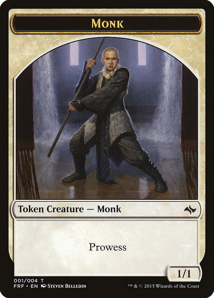 Monk Token trading card from Fate Reforged Monk Token - Fate Reforged Magic: The Gathering trading card