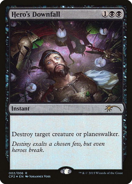 Hero's Downfall trading card from Unique and Miscellaneous Promos Hero's Downfall - Unique and Miscellaneous Promos Magic: The Gathering trading card