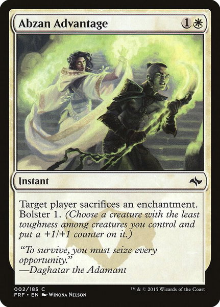 Abzan Advantage trading card from Fate Reforged Abzan Advantage - Fate Reforged Magic: The Gathering trading card