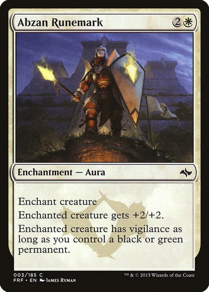 Abzan Runemark trading card from Fate Reforged Abzan Runemark - Fate Reforged Magic: The Gathering trading card