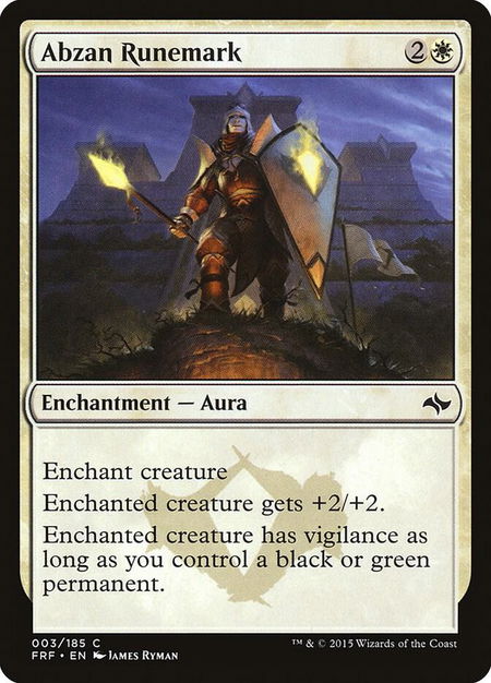 Abzan Runemark - Fate Reforged Magic: The Gathering trading card