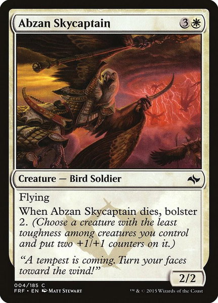 Abzan Skycaptain trading card from Fate Reforged Abzan Skycaptain - Fate Reforged Magic: The Gathering trading card