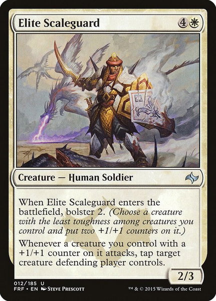 Elite Scaleguard trading card from Fate Reforged Elite Scaleguard - Fate Reforged Magic: The Gathering trading card